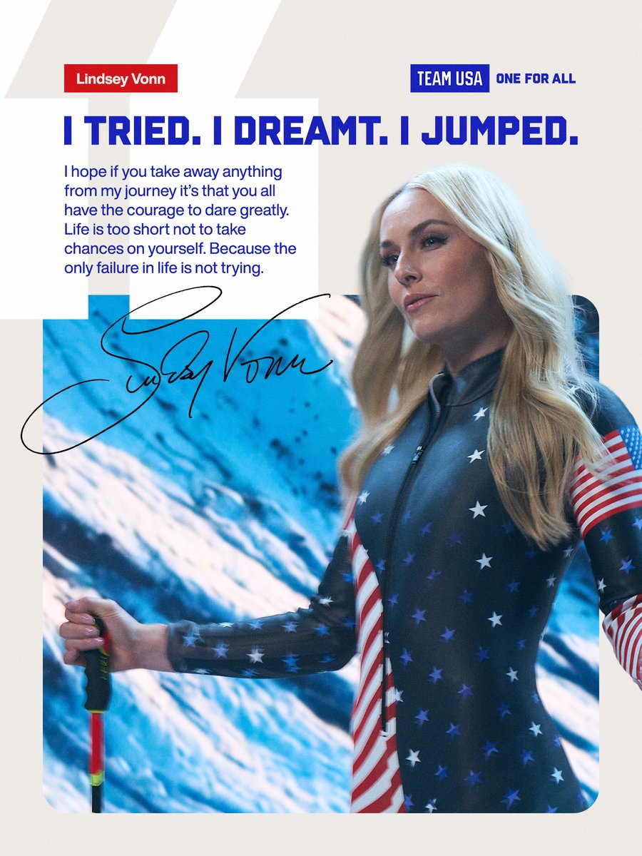 Forever a legend. 🇺🇸

Thank you, <a href="/lindseyvonn/">lindsey vonn</a>, for always choosing bravery and for inspiring generations to chase big dreams.
