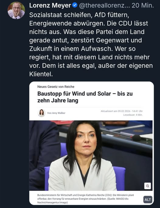 Wann stoppt die endlich jemand, bevor sie das ganze Land an die Gaslobby verhökert?
#Reichemussweg
#Reicheistkorrupt
#ReichefährtDeutschlandvordieWand