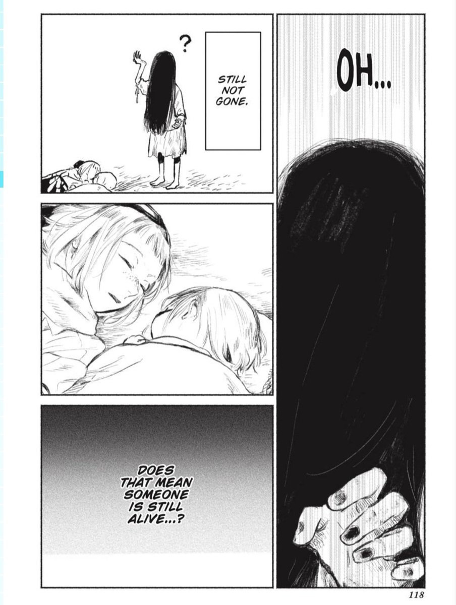 NatsumeOpossum's tweet photo. (SPOILERS FOR "Sadako At The End Of The World" manga).
an interesting little manga. and the sudden 4th wall break at the end spooked me for a sec lol #manfa #horror #horrormanga https://t.co/l6S91gvQZV