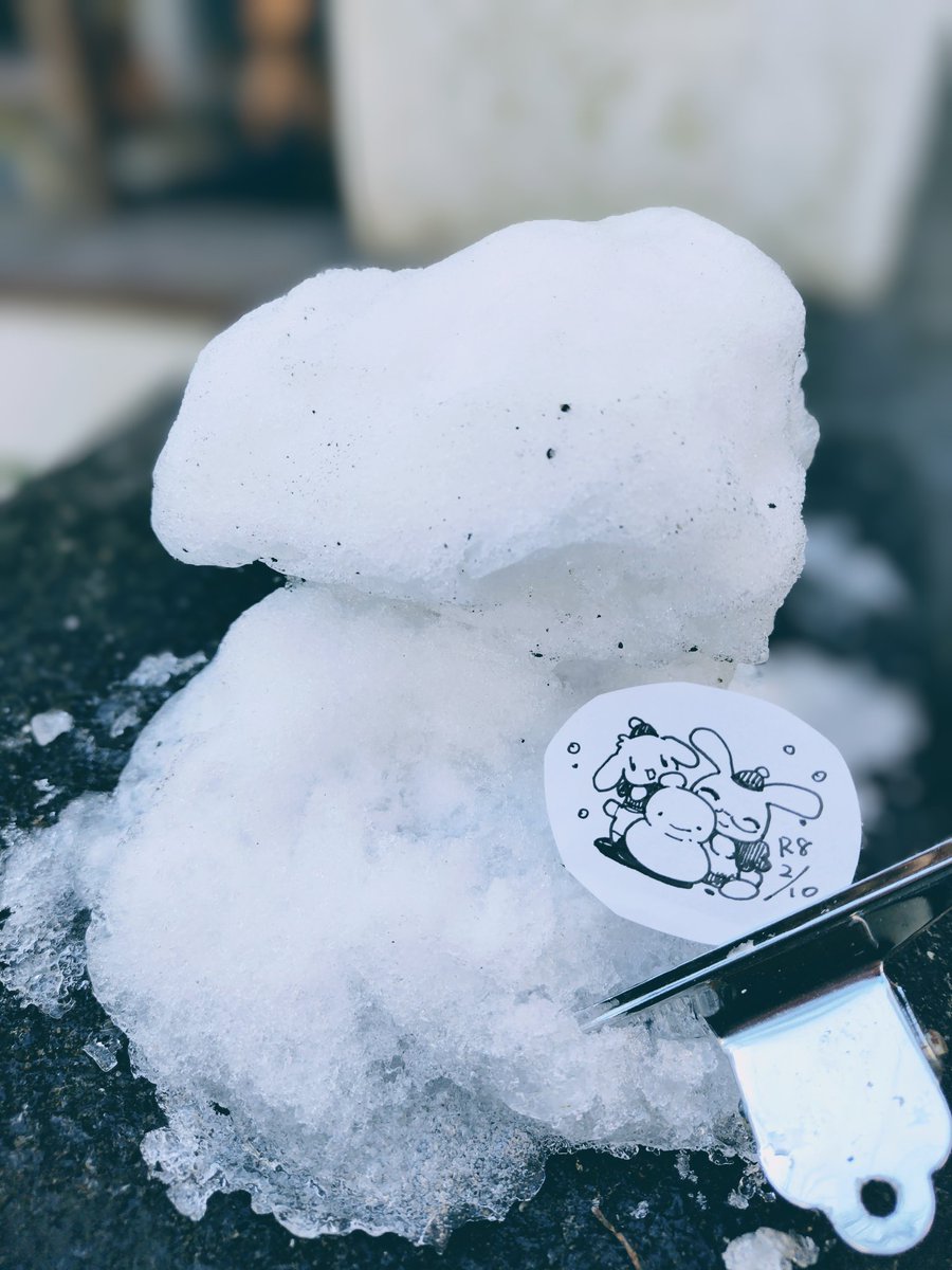 ❄️⛄️❄️ かろうじて残った、5歳氏のつくった雪だるまちゃん