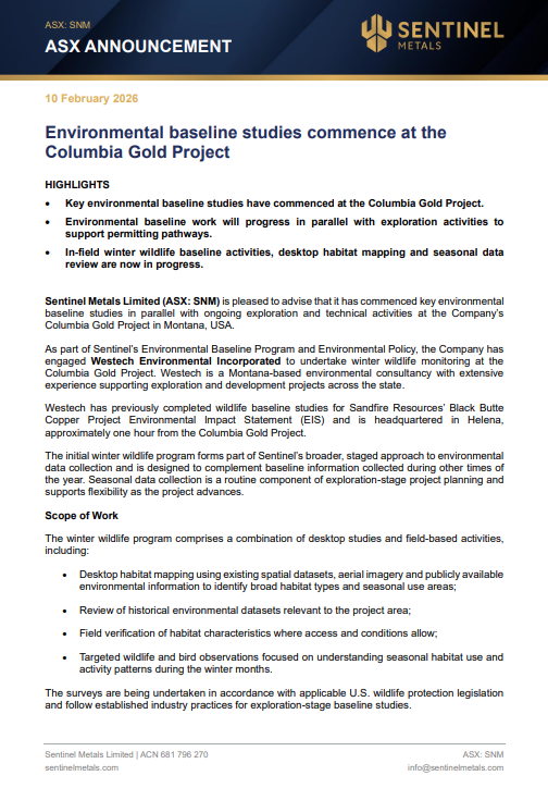 Sentinel Metals tweet media