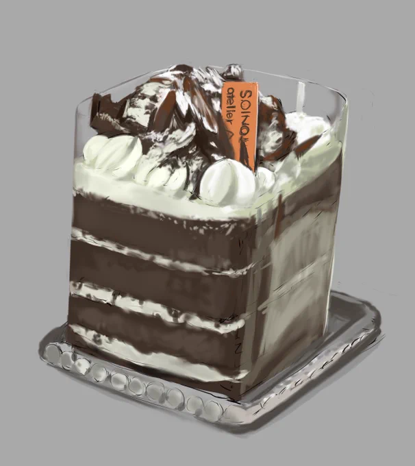 朝ごはんのケーキを描いたら描き終わるまで朝ごはんが食べられなくなった……