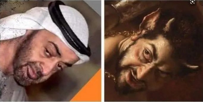 İtalyan sanatçı Giovanni Gasparro, Hristiyan inancına göre melek Mikail’in Şeytan’ı yendiğini konu alan bir tablo yaptı. Ama tablodaki garip bir detay, internette kısa sürede popüler oldu. Şeytan, Muhammed bin Zayed'e tıpatıp benziyordu. Bazen sanat, kelimelerden çok şey anlatır.