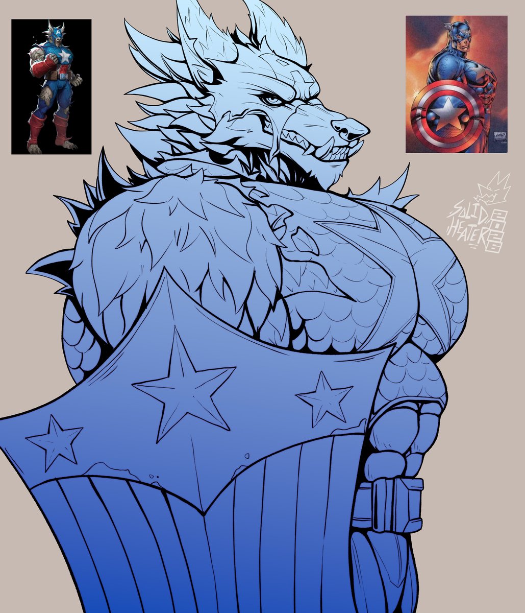 solidheater's tweet image. Capwolf linework done!

#MarvelRivals #capwolf #fanart #wip