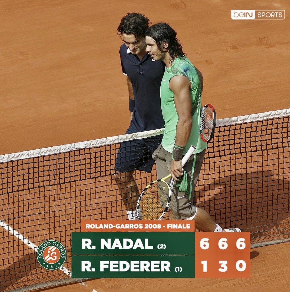 Who could forget the day Rafa obliterated Federer in Roland Garros in straight sets, delivered &amp; closed the match with an astonishing bagel in the 3rd set to put the nail in the coffin &amp; lift his 4th French Open trophy.🏆

6-1, 6-3, 6-0

⁦<a href="/RafaelNadal/">Rafa Nadal</a>⁩ 🐐👑🥇

#RolandGarros