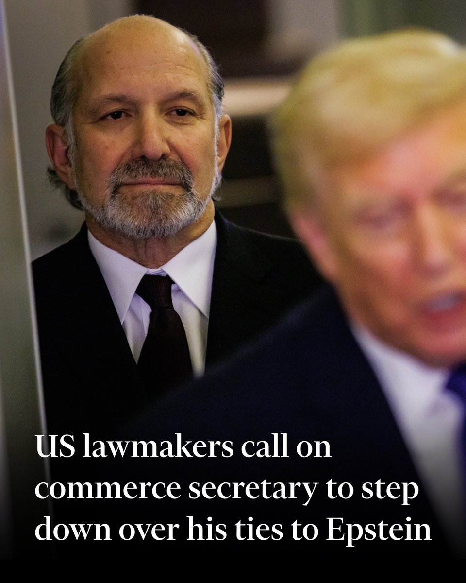 FT's tweet image. Files released by the US justice department contradicted Howard Lutnick’s earlier claims that he had cut ties with the late sex offender more than 20 years ago, raising concerns from Democrats and Republicans. ft.trib.al/NWQfh4w