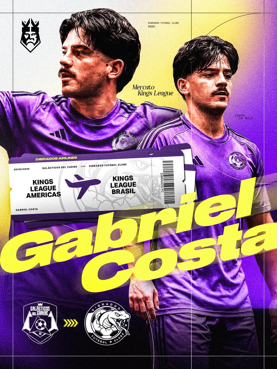 Acordo fechado! Dibrados e Galacticos Del Caribe oficializam a transferência de Gabriel Costa. Sucesso na nova etapa! 🤝⚽️

🇪🇸 ¡Acuerdo cerrado! Dibrados y Galacticos Del Caribe oficializan el traspaso de Gabriel Costa. ¡Éxitos en esta nueva etapa! 🤝⚽️

#KingsLeague