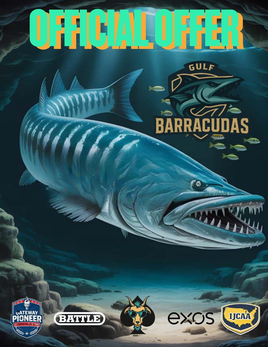 After a great talk with <a href="/JohnsonNycolas/">Coach Nycolas Johnson</a>, I am blessed to receive my first offer to play for the Gulf Barracudas! <a href="/TheIJCAA/">Independent Junior College Athletic Association</a> 
<a href="/GatewayPioneerC/">Gateway Pioneer Athletic Conference</a> <a href="/CoachBrown5300/">Coach Brown</a>  <a href="/CoachDanMcGuire/">Dan McGuire</a> <a href="/CoachGalloway44/">Chris Galloway</a> <a href="/OLMafia/">OL MAFIA</a> <a href="/ShawnSchum75237/">Shawn Schumacher</a> <a href="/One11Recruiting/">One11 Recruiting</a> <a href="/sixstarfootball/">Six Star Football | PLUS+</a> <a href="/DeepDishFB/">DEEP DISH FOOTBALL</a>