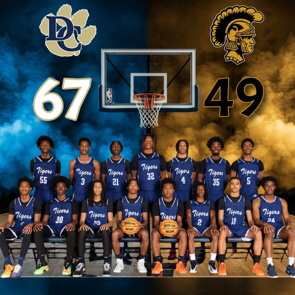 recruitDChoops's tweet photo. Congrats to our Men for Defeating Carrollton this past weekend and punching our ticket to the state playoffs. We will play in the region semi-finals against Westlake at Legacy Arena tomorrow at 730p! See you there! LET'S GO DC!!!  🐅 https://t.co/lyt60DjNnr