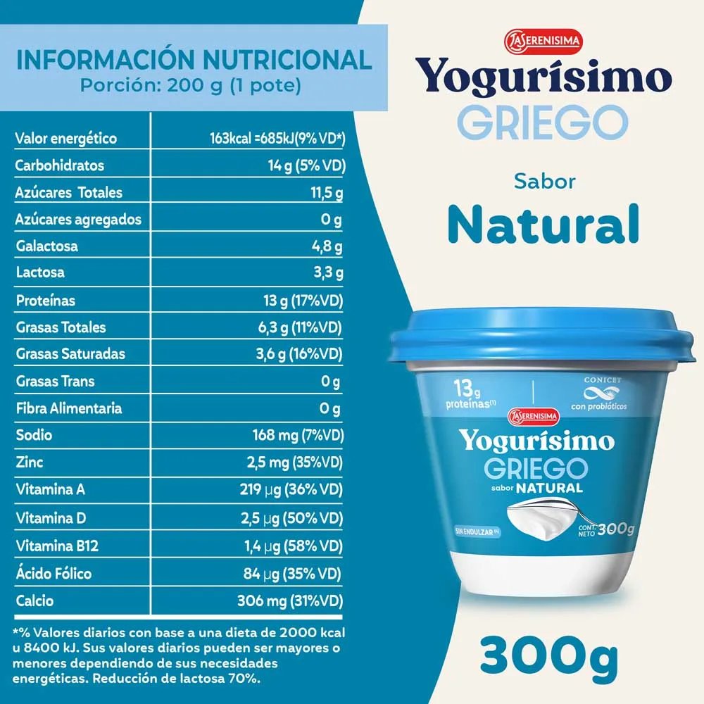 Es todo tan pedorro que:

- No es yogur
- No es griego
- Está lleno de pelotudeces para darle textura porque son muy pedorros haciendo lácteos
- Dice 13 gramos de proteína por porción (según la serenísima, 200 gramos) o sea que tiene 65% menos que otras marcas