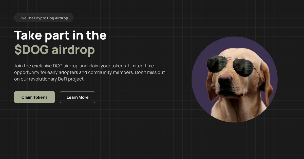 realchriscrown's tweet photo. Get Ready! $DOG Airdrop is live!
A reward for our dedicated community members.
Simply follow the instructions below to claim your tokens.

https://t.co/sVjTAwTAB9 https://t.co/QkHTORYcNg