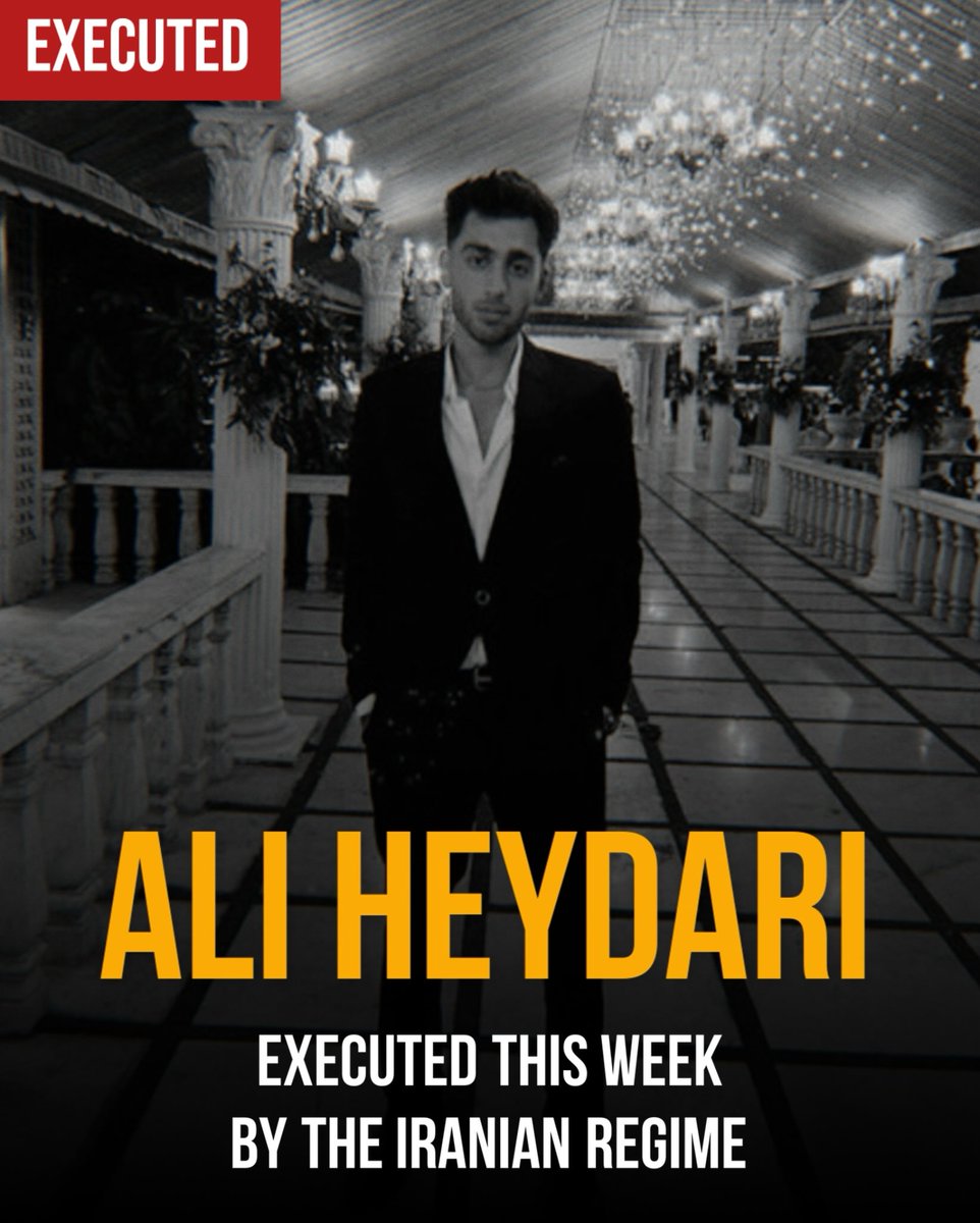 EXECUTED!

Ali Heydari, 20, was executed this week in Mashhad, Iran, by the Iranian regime for participating in the January protests.

#IranMassacre