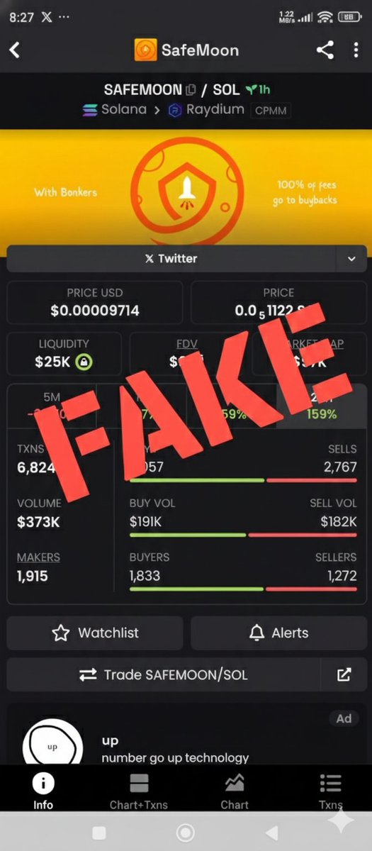 SafemoonONeko's tweet image. 🚨 SCAM WARNING 🚨
A fake “SafeMoon” token is circulating on Solana/Raydium.
❌ NOT affiliated with SafeMoon.
✅ Official SafeMoon CA:
ELPrcU7qRV3DUz8AP6siTE7GkR3gkkBvGmgBRiLnC19Y
Only trust updates from @Safemoon ⚠️

Don't get catfished now.
#Safemoon
#SafemoonArmy
