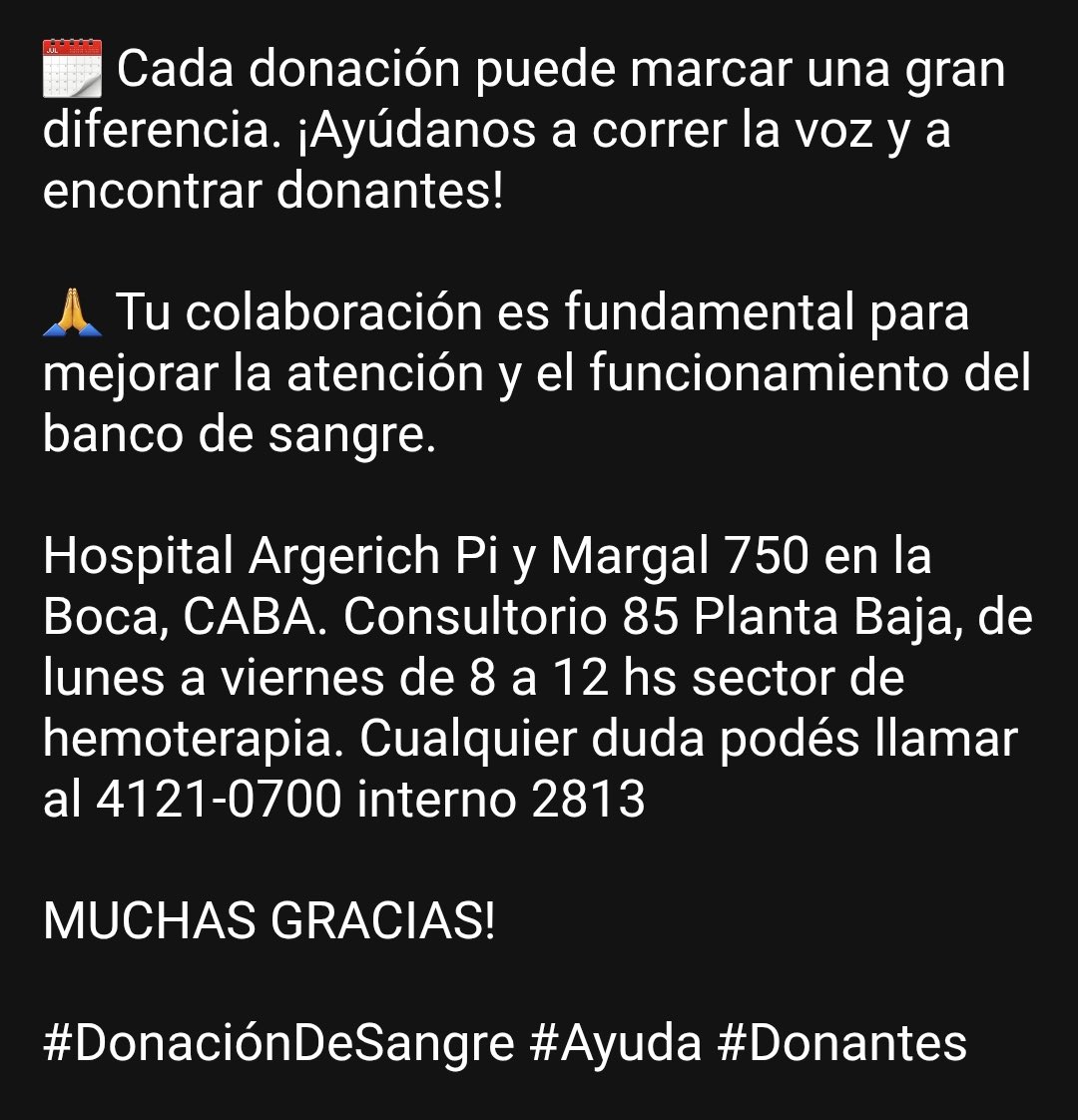 🚨 URGENTE.

NECESITAMOS DADORES DE SANGRE PARA ISAAC OSSES.