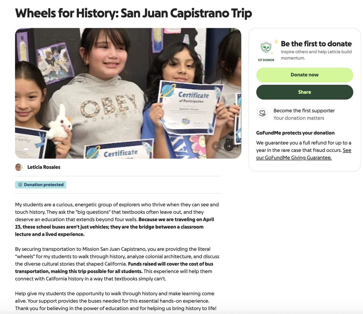 RGMPrincipal's tweet photo. Fourth Graders have a scheduled April 23rd field trip and we need people to donate to get two buses. https://t.co/e9bolzoIdb https://t.co/qqP5JI07MJ