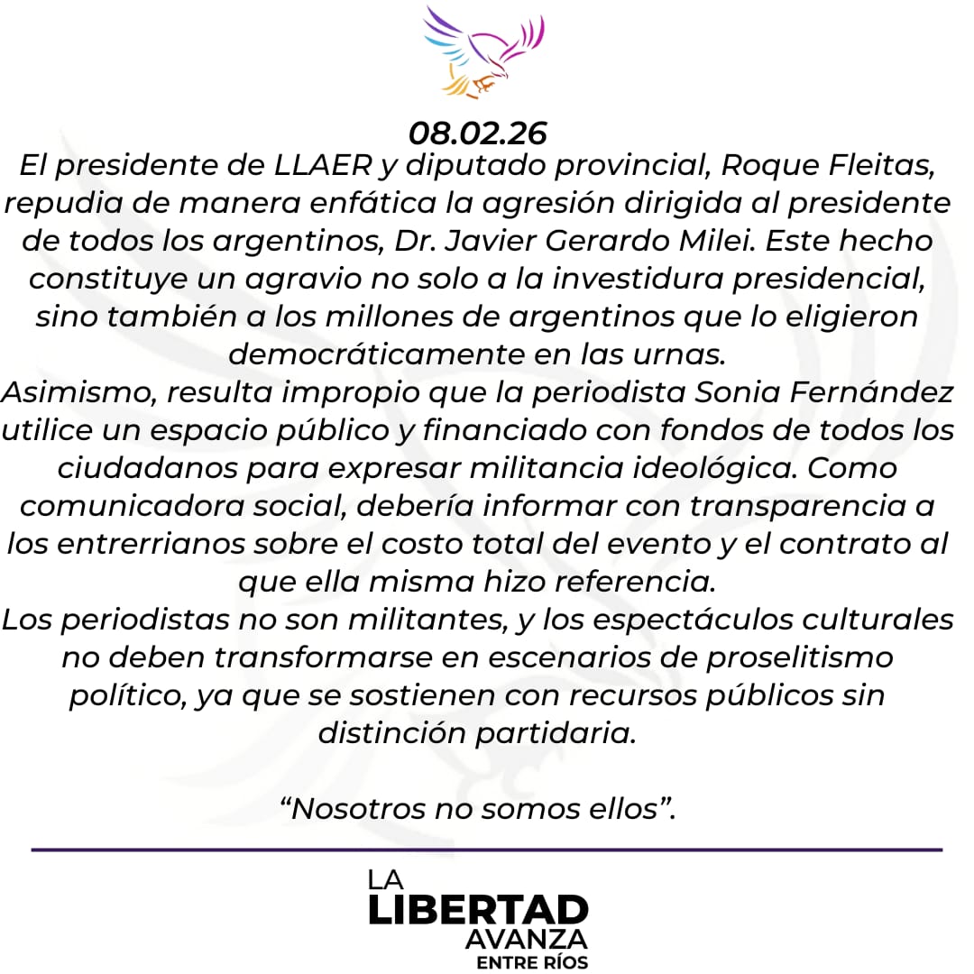 Las declaraciones de la periodista no fueron un exabrupto ni palabras aisladas: expresan una clara y deliberada postura política.
Su rol como comunicadora exige responsabilidad, imparcialidad y respeto institucional, principios que fueron  vulnerados.