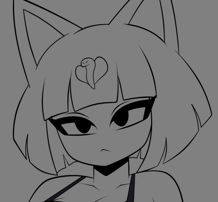 Drawing the egyptian cat after a long time