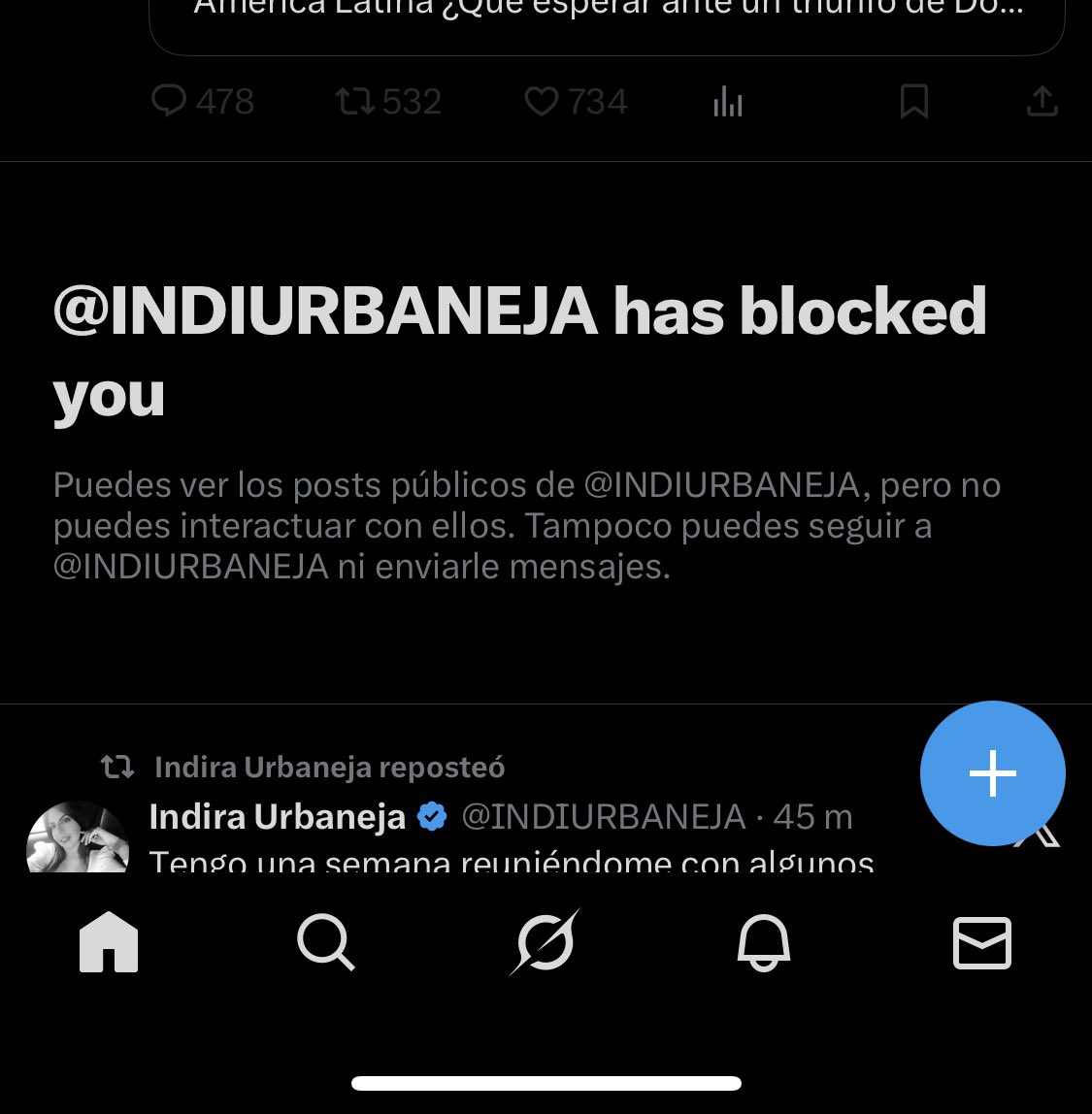 ManuelaL3's tweet photo. @Visionsito @INDIURBANEJA A mi también me bloqueo y eso que le hice un simple comentario educadamente. Si esta loca😂 https://t.co/DHKFkE2VOb