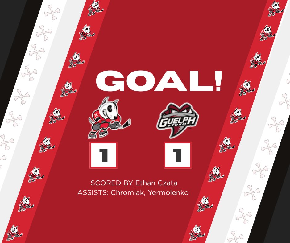 IceDogsReport's tweet image. The Dogs have gotten a powerplay goal on their 4th attempt. 1-1.

A puck cleared down the ice was passed by Yermolenko to Chromiak. He strolls down the ice and feeds Czata who finishes the play with a great shot. Assists to Yermolenko and Chromiak.