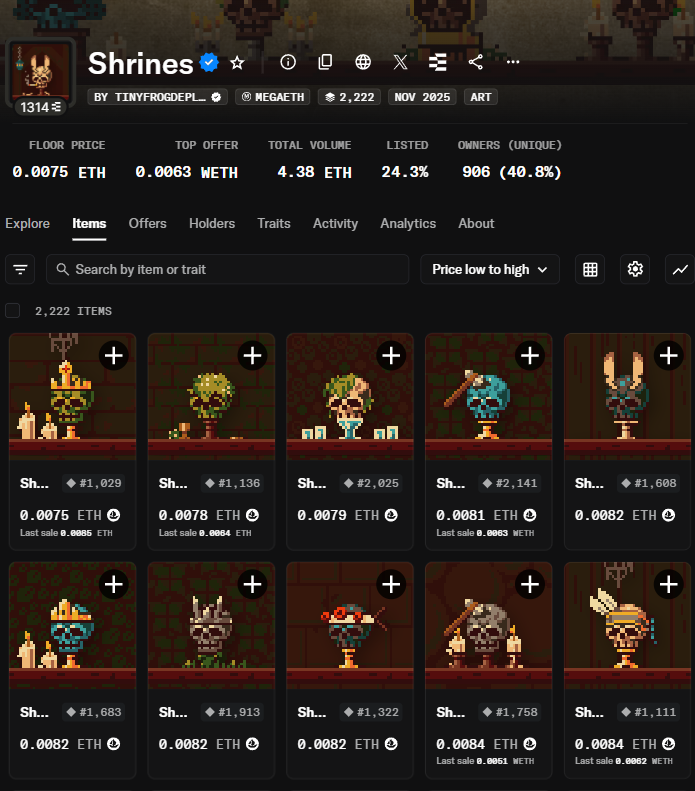 my first <a href="/dailofrog/">dailofrog 🐸🚬</a> mint.
minted at 0.01e.
fp 0.0075. 

it was about x2 before the <a href="/megaeth/">MegaETH</a> mainnet.

it soon goes below MP after the mainet is launched. that is unexpected.

where is the monad hype for first NFT launched.

now i am a diamond hand.
next.

NFTs.