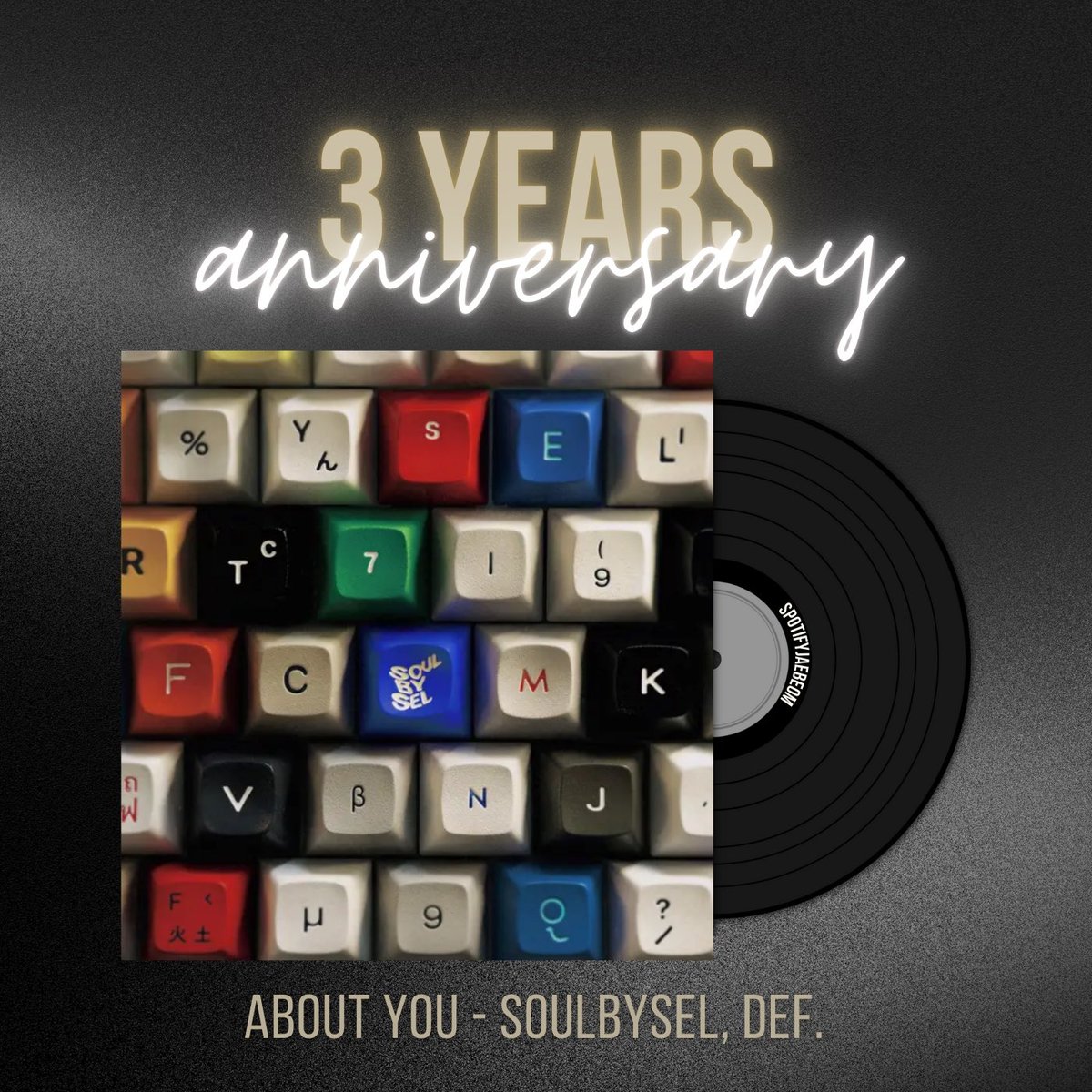 [ #SpotifyJaebeom Update ]

2026.02.10
about you - SOULBYSEL,Def.
ครบรอบ 3 ปี 🤍💙

🎧 open.spotify.com/track/4MYFwF0x…

<a href="/jaybnow_hr/">JAY B</a> <a href="/soulbysel/">SOULBYSEL</a>
#Def #JAYB #제이비