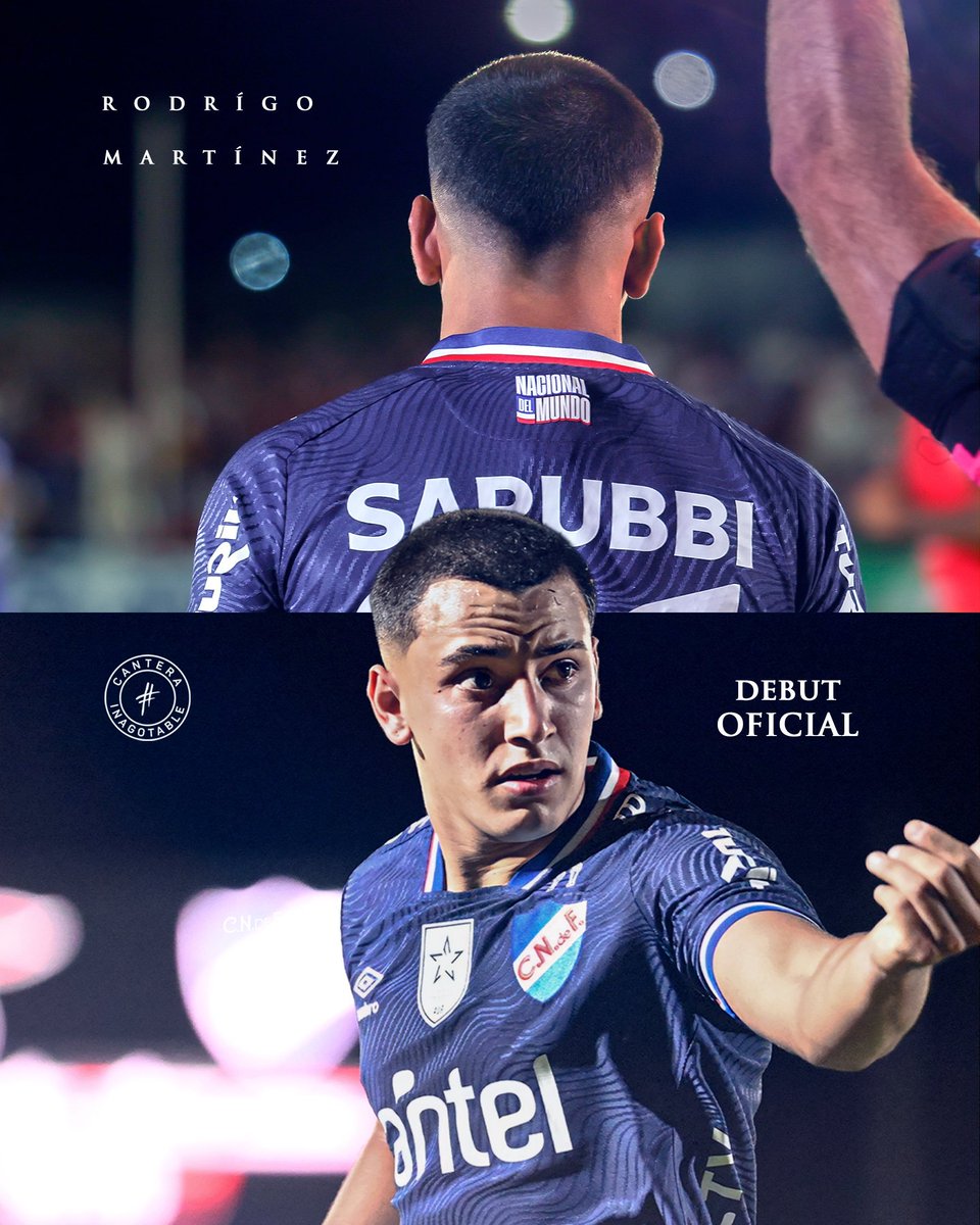 CNdeFhistoria's tweet photo. 🙌🏼 𝔻𝕖𝕓𝕦𝕥 𝕠𝕗𝕚𝕔𝕚𝕒𝕝

✅️ En la victoria de @Nacional ante @bostonriver debutaron oficialmente con la camiseta del Decano del Futbol Uruguayo, Rodrigo Martínez (@Rodrigo25008325) y Baltasar Barcia

📋 Compartimos además sus fichas en #AtilioSoftware 

💻 https://t.co/4qvXXEodiY
💻 https://t.co/VeSu2odueU

💪🏽🔵⚪️🔴 Felicitaciones a ambos y el mayor de los éxitos vistiendo la camiseta más gloriosa del Uruguay!