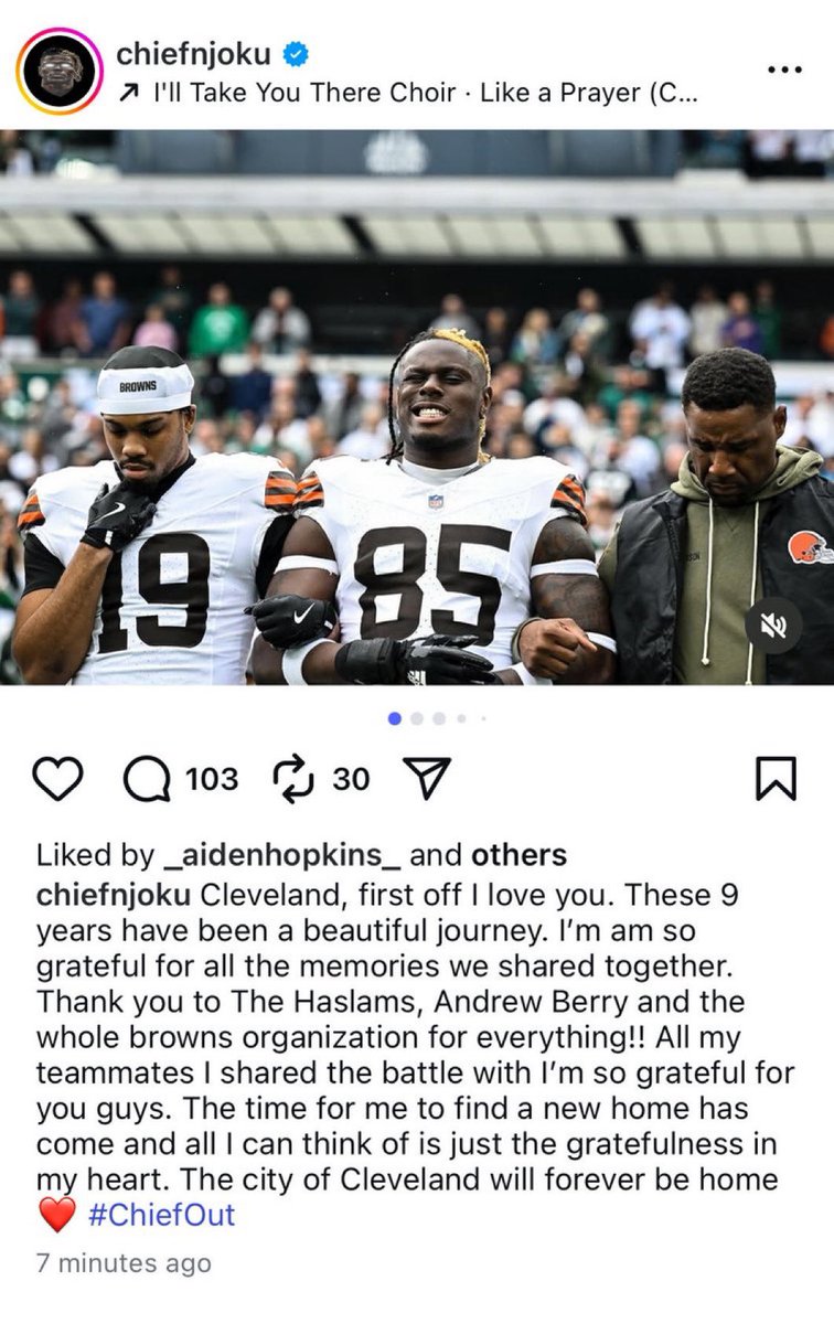 MoreForYou_CLE's tweet photo. I will always have love for how David Njoku embraced Cleveland during his tenure here.

Wishing you nothing but success wherever you land @David_Njoku80. https://t.co/mlgFwCotmc