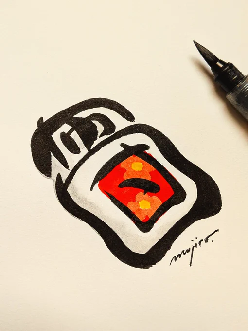 「布団」の文字で フカフカおふとんを 描きました #ふとんの日 #布団の日