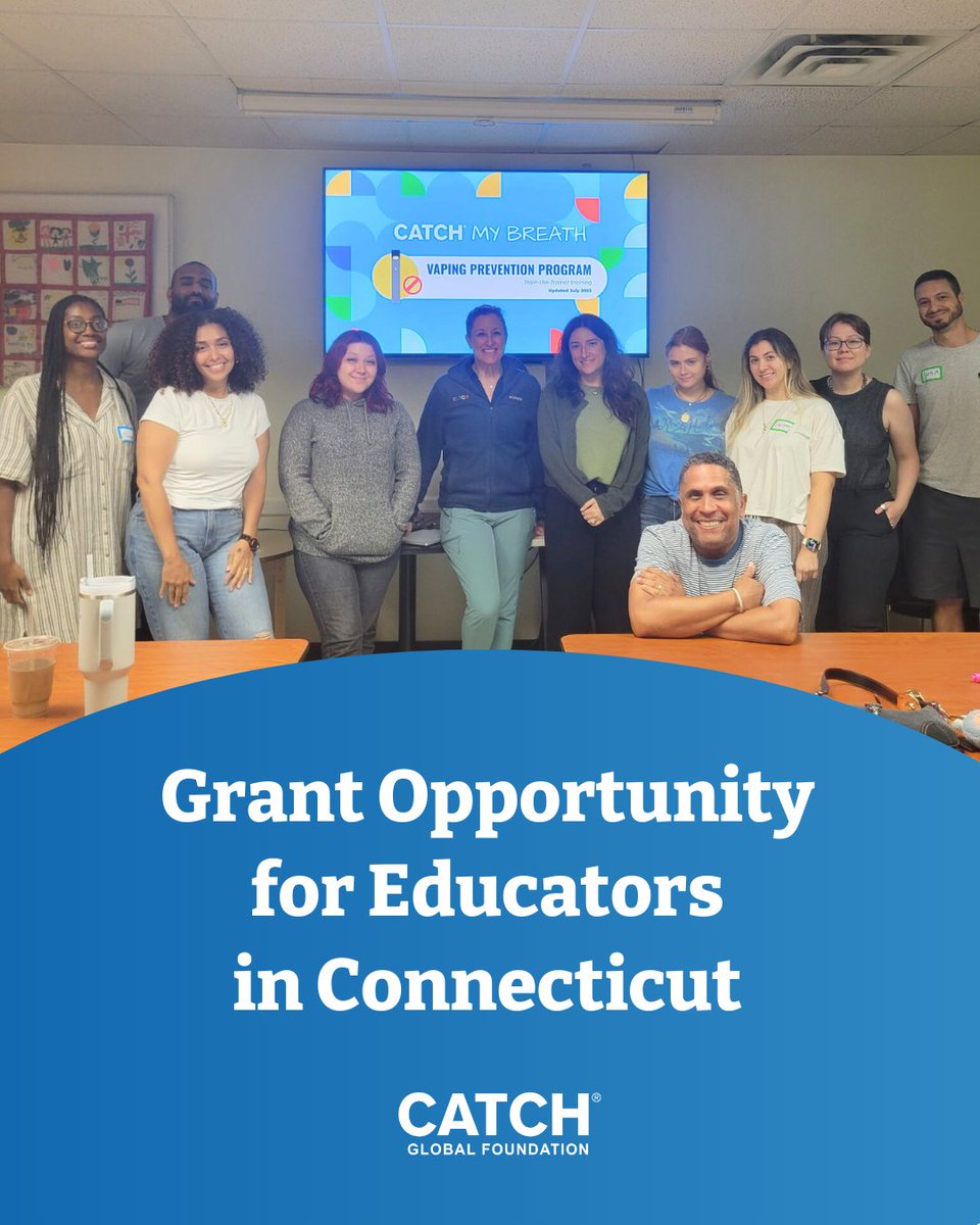 CATCHhealth's tweet photo. Through a grant from the Connecticut Department of Public Health grant, select middle &amp; high schools can access CATCH My Breath including all three training tiers, and a structured youth service-learning component Learn more &amp; get involved: https://t.co/a1bsoYszrz https://t.co/StYhSwzsuu