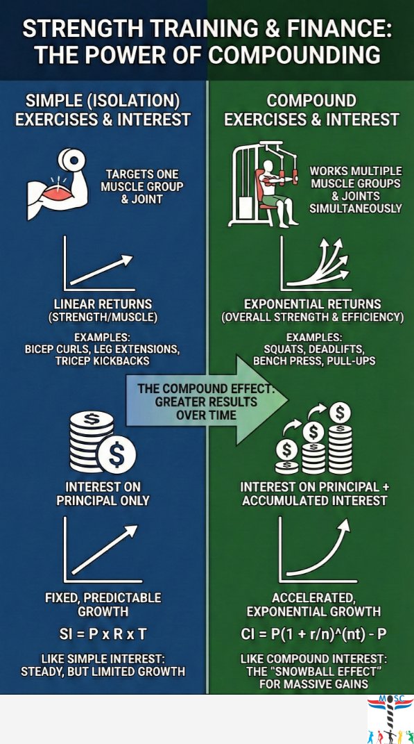 DrRajuEaswaran's tweet image. Just like your finances, your fitness has a "Compounding" effect.

Are you investing your time in simple or compound movements? Let me know your go-to exercise below! 👇

The Teaser: Video tour of the best "high-yield" gym equipment coming soon 🎥

#FitnessTips #CompoundGains