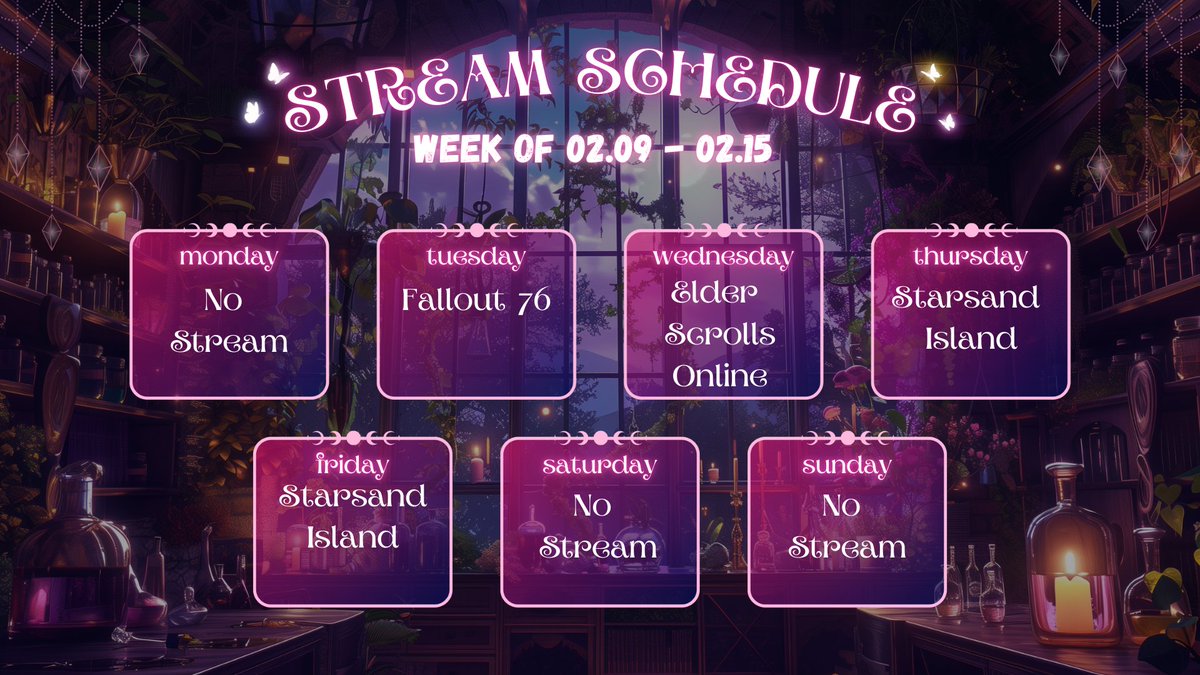 ✨Looking forward to a super fun week!  Fallout 76 (always fun), Hearts Week in ESO (all new quests) with a golden pursuit and the much awaited 💖Starsand Island (releasing to EA)  Join us live Tuesday thru Friday 11am ET until 5pm ET  twitch.tv/robin6862