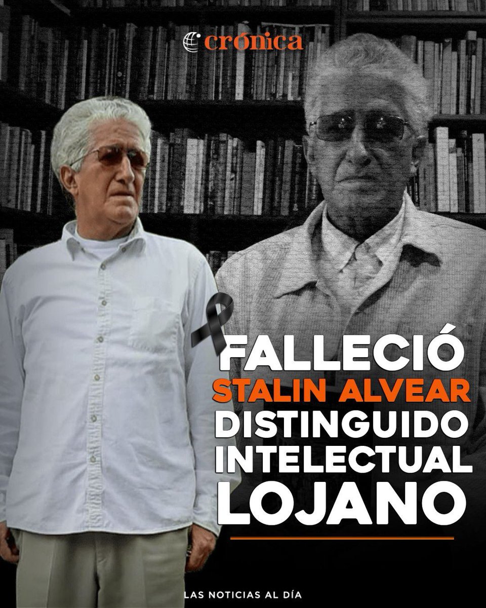 🕊️ Lamentamos informar el sensible fallecimiento del escritor y profesional lojano Stalin Alvear.

🙏 Paz en su tumba. Su obra y memoria perdurarán. 📖💐
