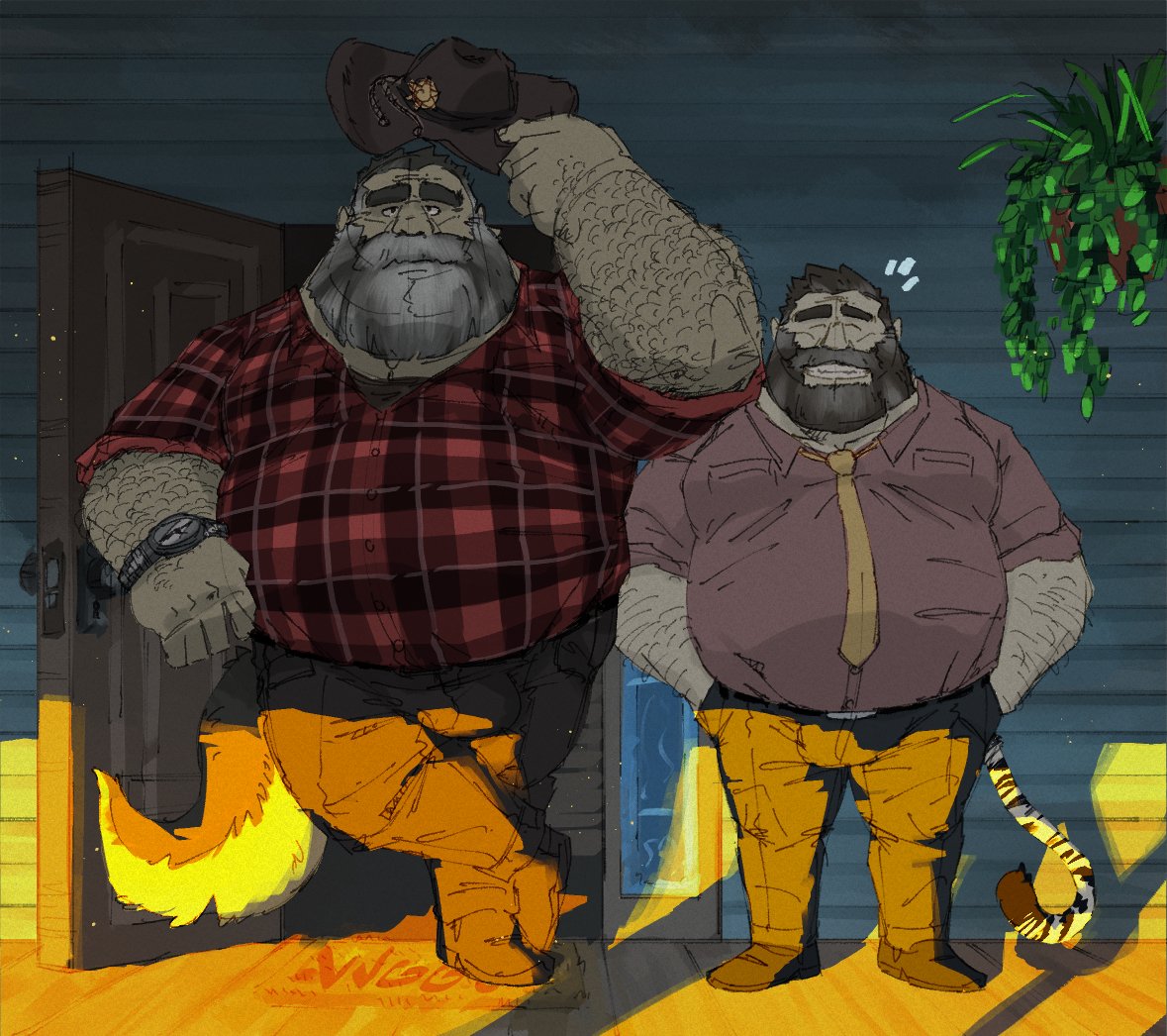 Police sheriff Max Shepherd and his husband, Oliver Walter, greeting you this afternoon after you came by the neighborhood this day.