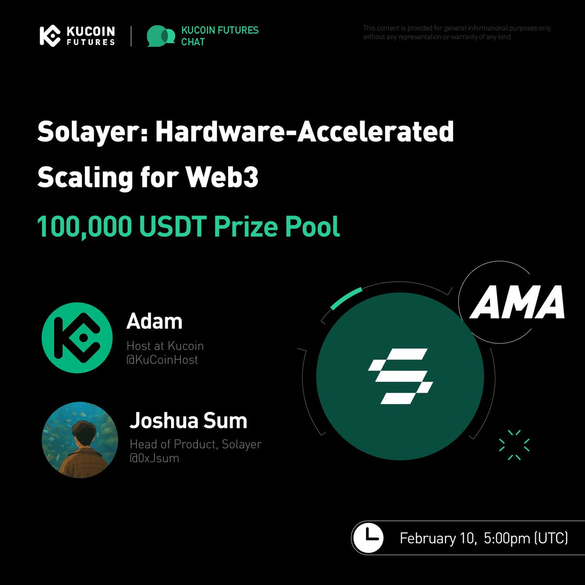🎙️Join our exclusive AMA and hear directly from the Solayer team on how they’re building the future of Web3.
📅 Feb 10, 2026 | 5:00 PM (UTC)
📍 Where: x.com/i/spaces/1mrGm…

🎁 AMA Special Rewards
☑️ Follow <a href="/solayer_labs/">Solayer (mainnet arc)</a> @emerald_card <a href="/KuCoinFutures/">KuCoin Futures ⚡️</a>
☑️ QRT the AMA post with:
•
