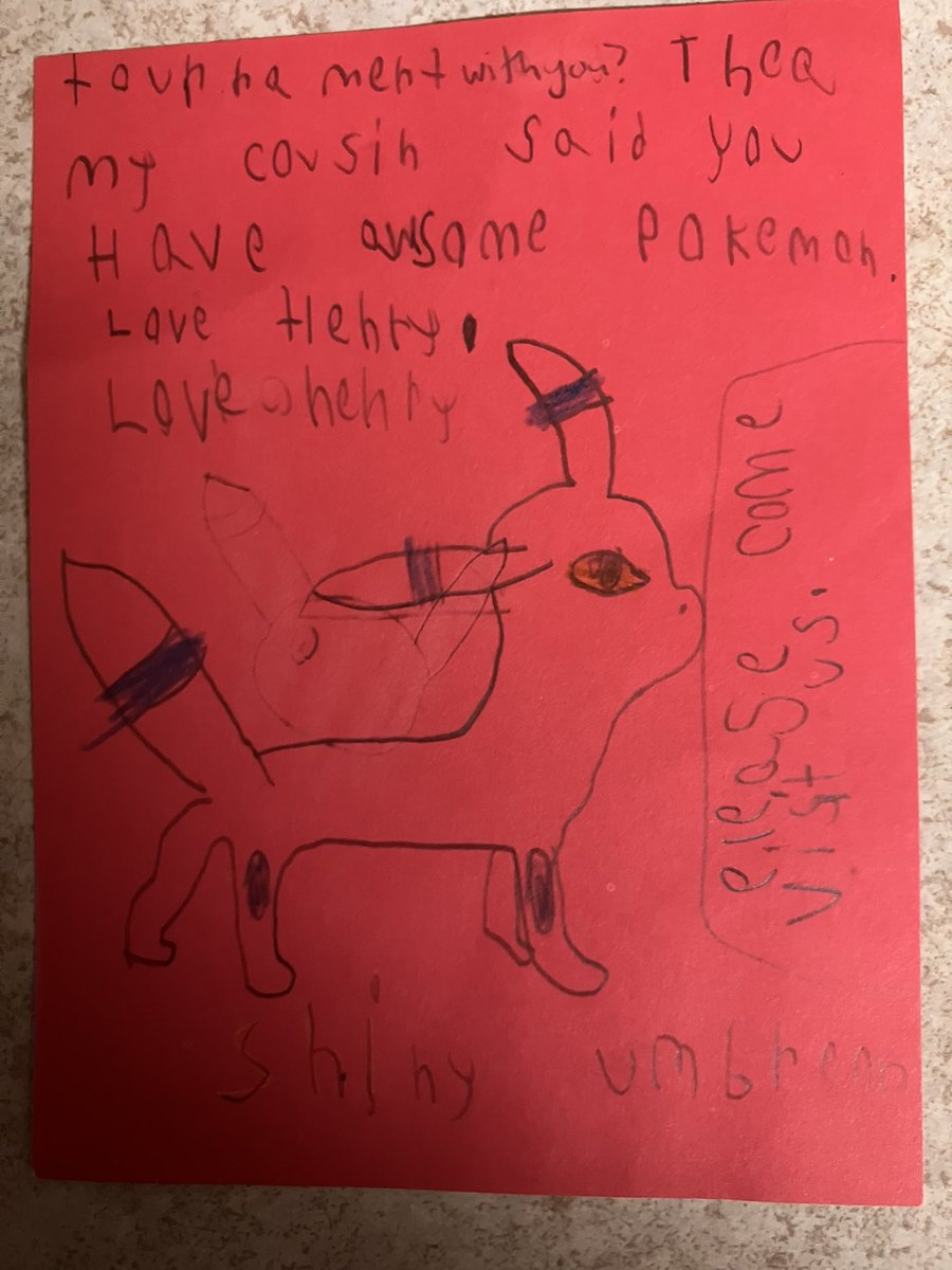 KevinVGC's tweet photo. Got a letter from my cousin and it brought a much-needed smile to my face today—what an honor to be a desired companion to a Pokemon tournament, of all things. AND he knew my favorite! 🥹 https://t.co/pmnOsDLds9