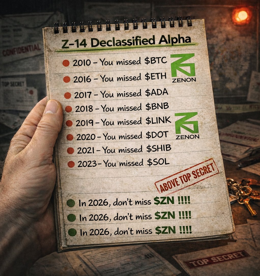 The list keeps growing because people keep waiting for permission.  

The biggest mistake is assuming the next one will look like the last.  

FOR YOUR EYES ONLY🤫  

$__ =$ZN  

$BTC $ZNN $QSR #CRYPTO #BITCOIN #ZENON #ZNNALIENS STAY. LOCKED. IN.