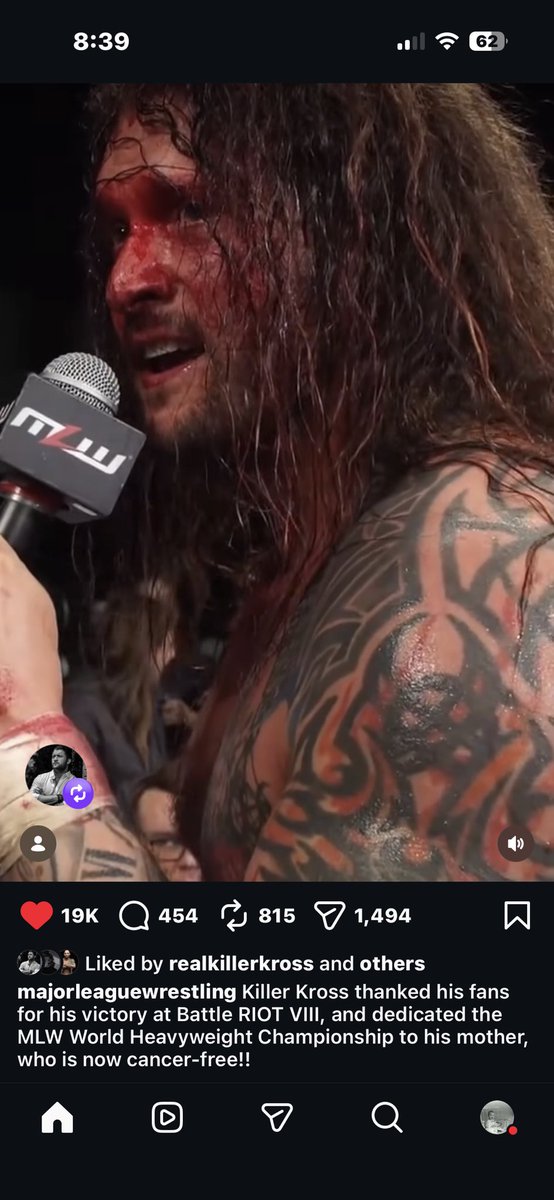 What a Moment <a href="/realKILLERkross/">Kevin Robert Kesar</a> ….
What a moment!!! 
Congratulations to You and to Momma Killer (?) for Killin’ Cancer!!!
#MuchLove #ThisIsWhatItsAllAbout #KillerKross #KillerKrossArmy #FromInstaToTwitter or X (sorry there ol’ Zuckerberg oppps I mean Mr. Tesla)…. #GoodNight