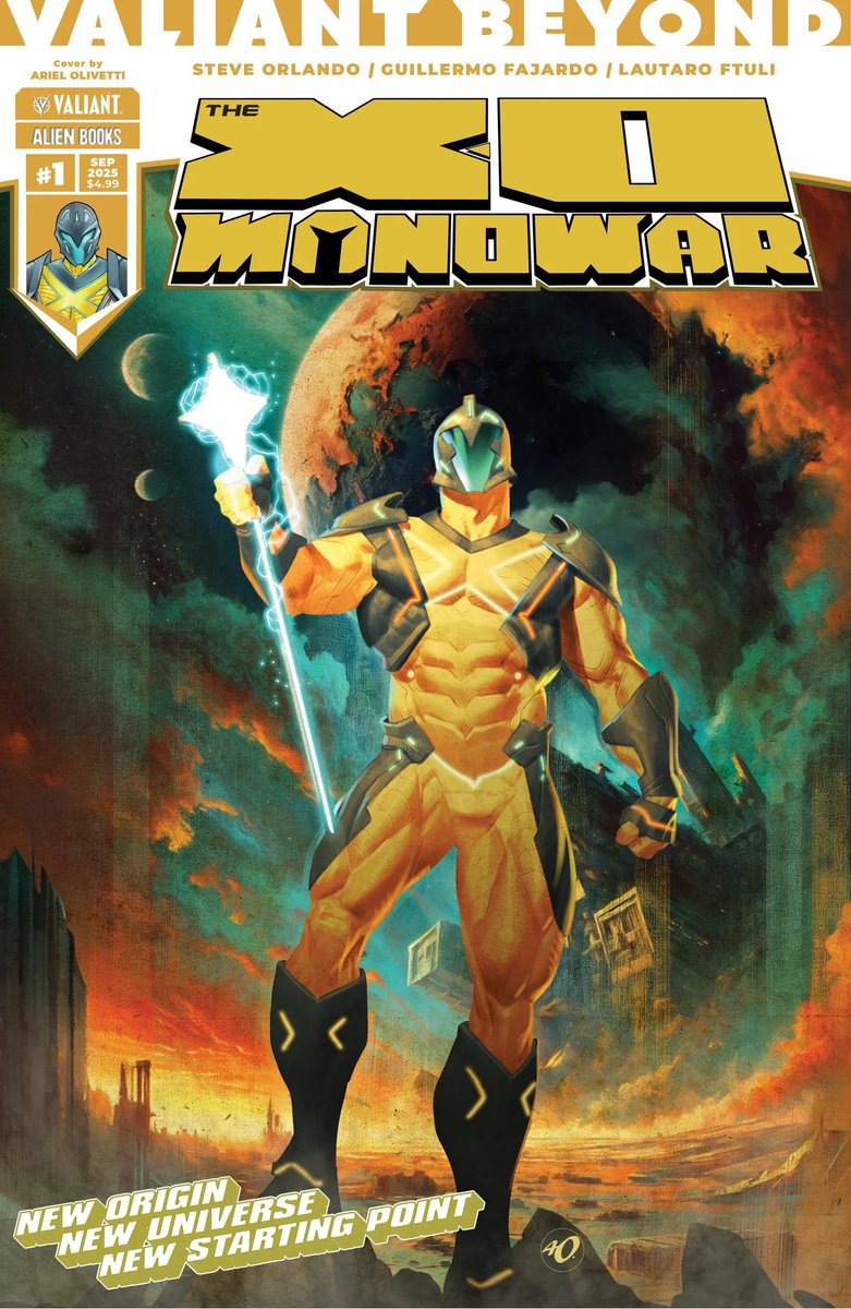 X-O Manowar #1 (2025) by Steve Orlando, Guillermo Fajardo, Lautaro Ftuli (Valiant/Alien Books/IDW) #ICBN597