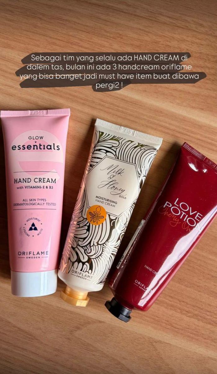 smilesbunny_'s tweet image. Tangan kering bikin nggak PD? ✋✨ Pilih tim kamu: si mencerahkan, si paling lembap 24 jam, atau si wangi mewah? Semuanya lagi promo gede-gedean! Mulai dari 24.900 kamu udh bisa bawa pulang handcream oriflame💖 
dm yaa pengiriman dari Depok 

#oriflame #handcream