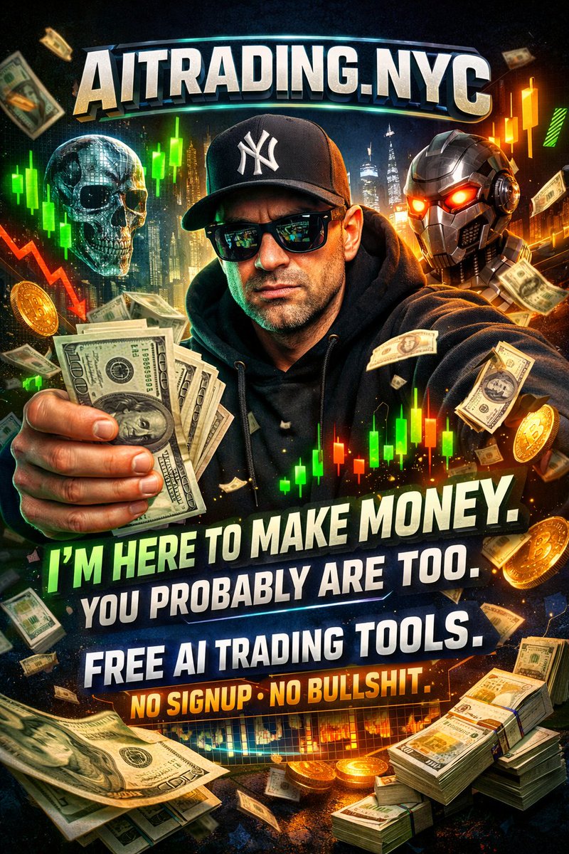 AI_TRADING_NYC's tweet image. I’m not here to be your guru. I’m not here to sell you dreams. I’m here to make money — you probably are too. Free AI trading tools. No signup. No bullshit. 👉 -tools #AITrading #TradingTools #RealTraders #NoBullshit #MakeMoney #ForexTrading #CryptoTrading aitrading.nyc