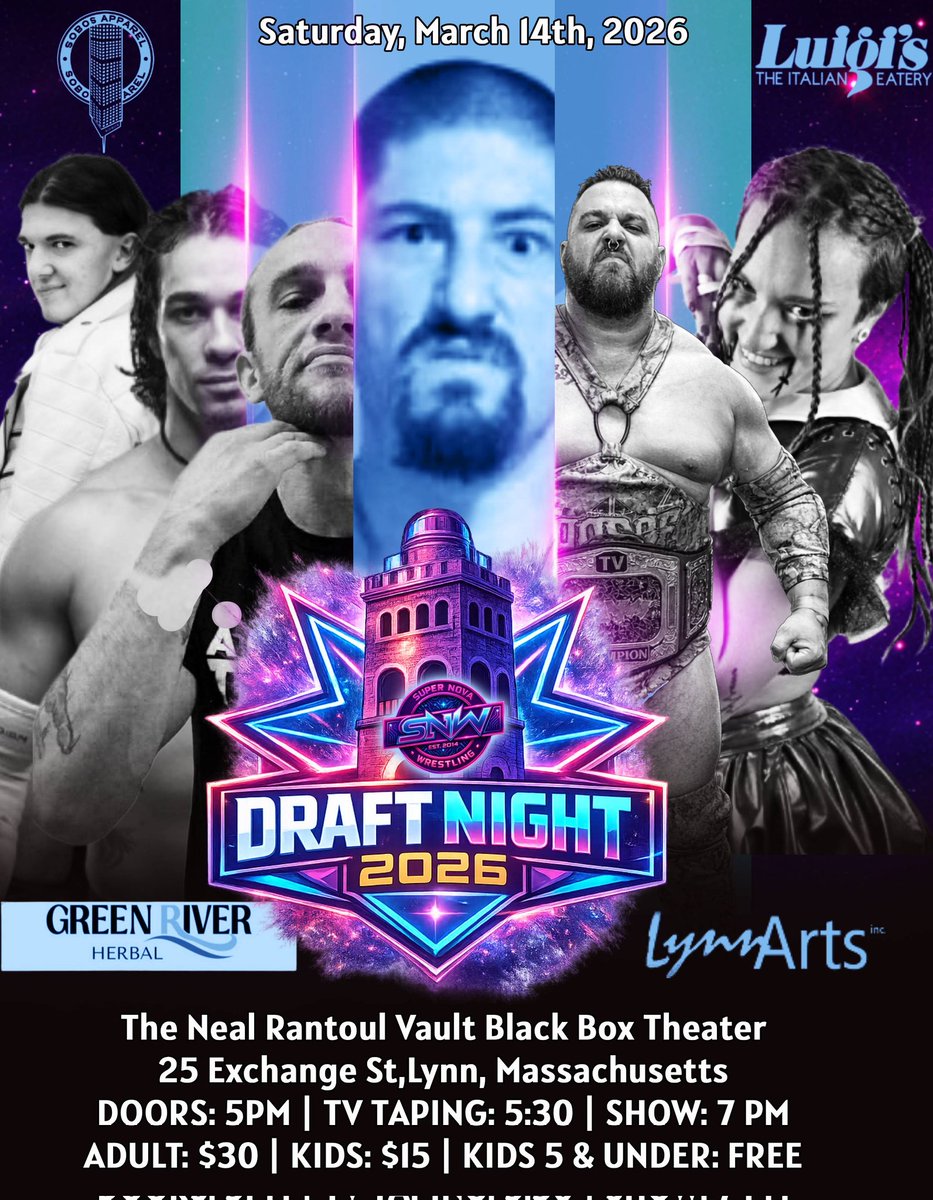 Will I wind up on Shock? Will I wind up on Vortex? Will I even get drafted at all? Be there at the first <a href="/SNWPROMOTIONS/">Super Nova Wrestling</a> show of 2026 to find out at Draft Night!