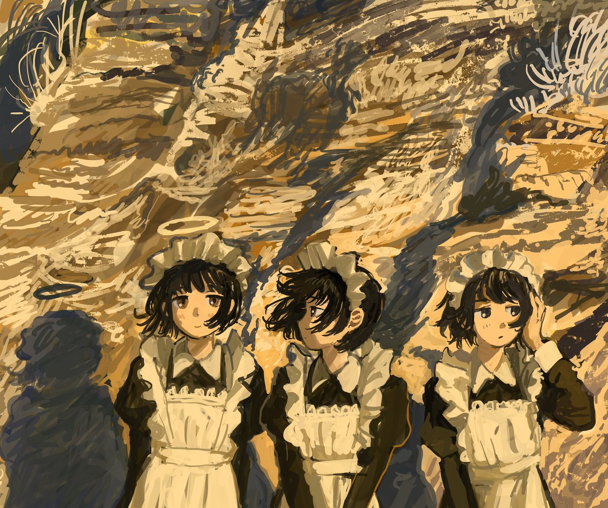 manuhamu's tweet image. メイドと海(2023)