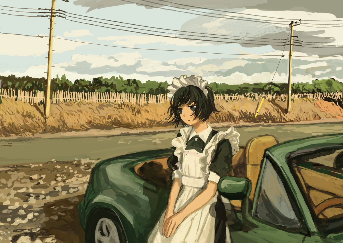 manuhamu's tweet image. メイドと海(2023)