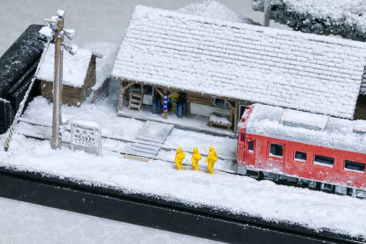 夏の布部駅ジオラマをAIで雪景色にep2 #布部駅