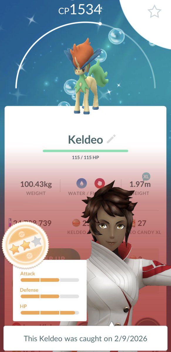 I would’ve been content if it was better than my 11/13/11 non-shiny Keldeo, but even that was too much to ask for. #PokemonGo