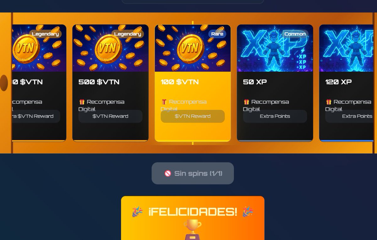 Kathuria_0's tweet photo. Probé el Daily Spin y la suerte estuvo de mi lado 🎉
¡Gané 100 $VTN! 💎
#learn2earn #rewards #vquests https://t.co/8SBoJcLVAD