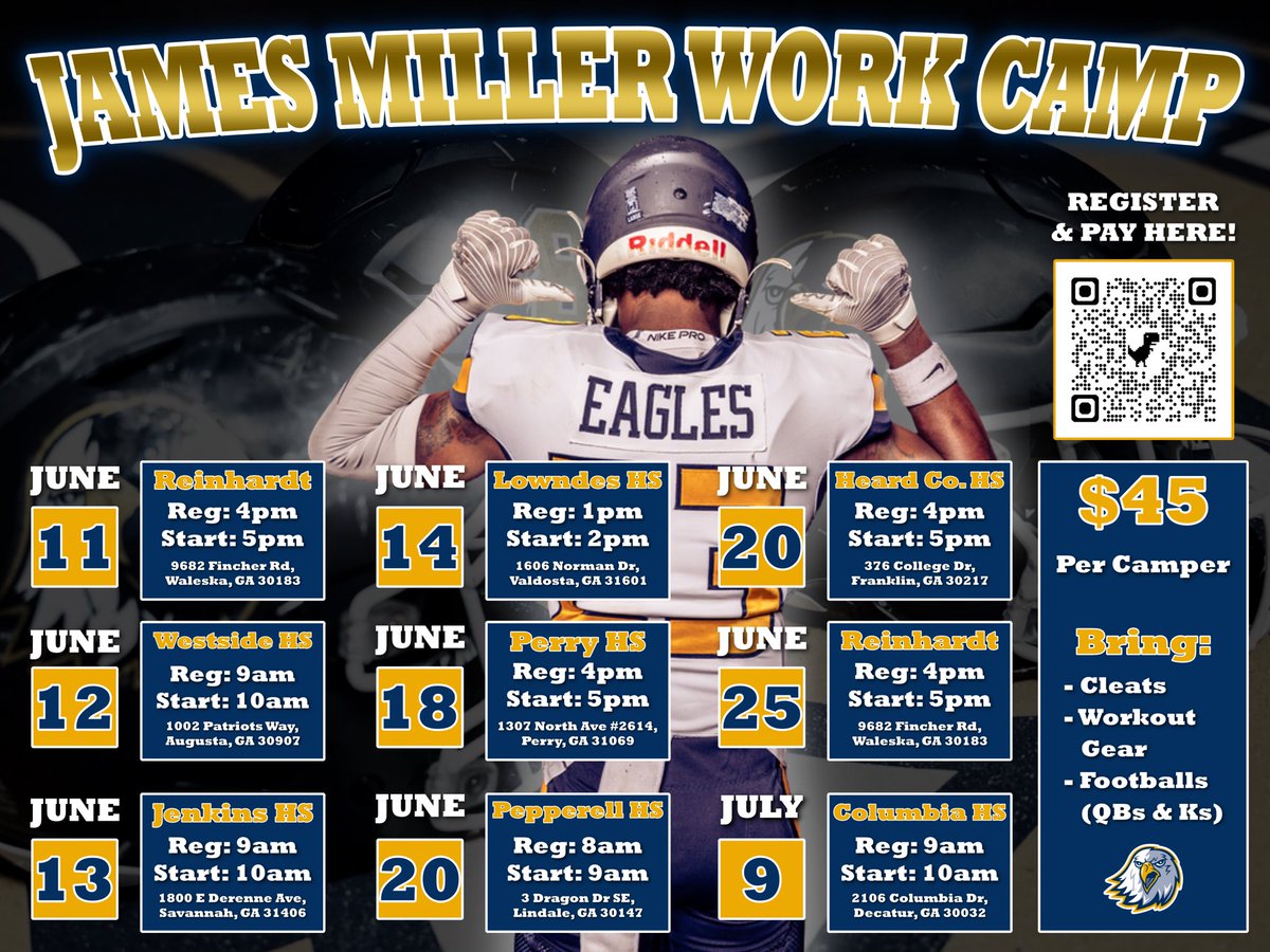 CoachHennes's tweet photo. We have signed 32 players from our summer camps the past two classes. Come get some work!

#PTP 🦅🏈

https://t.co/VfqA19GpKo https://t.co/mmQayLjS1b