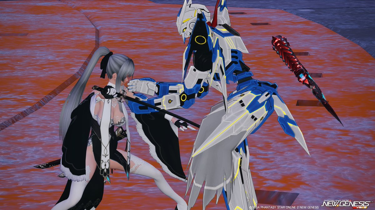 相変わらず可愛いアークスを見つけたらスキンシップをするNEX259さんにお仕置きしようとしたら大事なところにクリーンヒットしてしまいました　#PSO2_NGS #PSO2_NGS_SS #メンテの日じゃないけれどSSを貼る