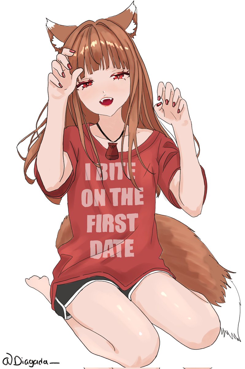 Diagada_'s tweet image. I wanted to draw Holo wearing this shirt
#spiceandwolf