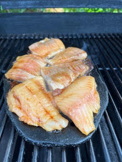Customer sent this picture of how he cooks fish on the grill using my cooking stone. Looks delicious!🐟🔥